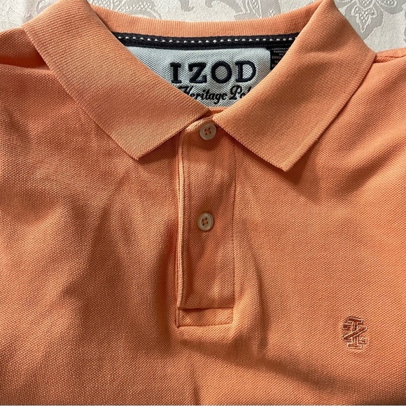 Izod Other - IZOD Cotton Soft Orange Short Sleeve Heritage Polo Collared Men Size Medium